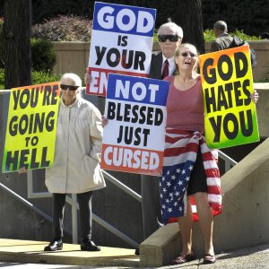 Image spotted on Equal Rights Institute Blog (see below for more info) -- "If what you’re doing remotely looks like what Westboro Baptist Church protests looks like, it’s worth immediate reevaluation. Image: LonelyConservative.com"